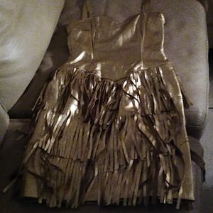 Leather matalic shingle dress